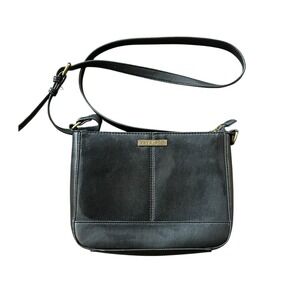 Frye & Co Vegan Leather Black Crossbody Bag Small Minimalist Everyday Normcore